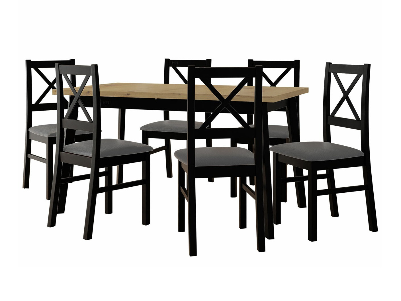 Set sala da pranzo Victorville 295 (Rovere Artisan + Nero)
