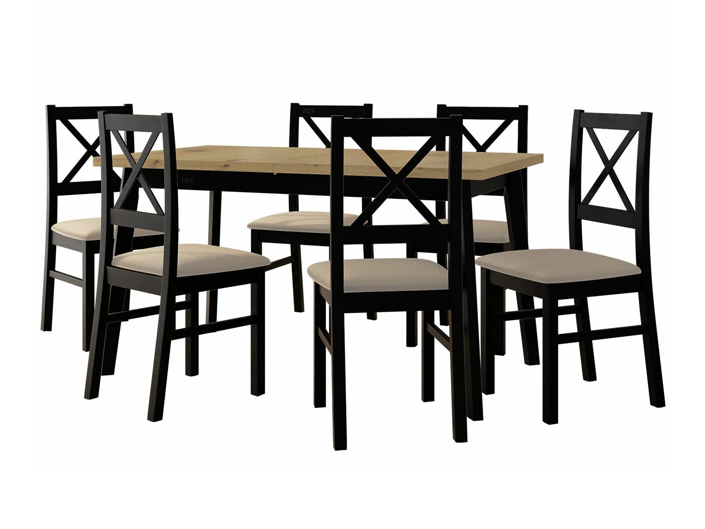 Set sala da pranzo Victorville 295 (Rovere Artisan + Nero)