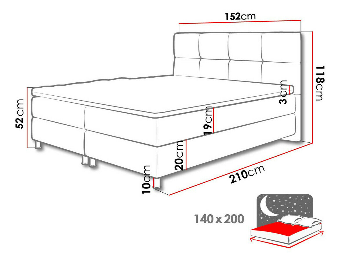 Letto continentale ComfiDream Aelion (Sawana 80)