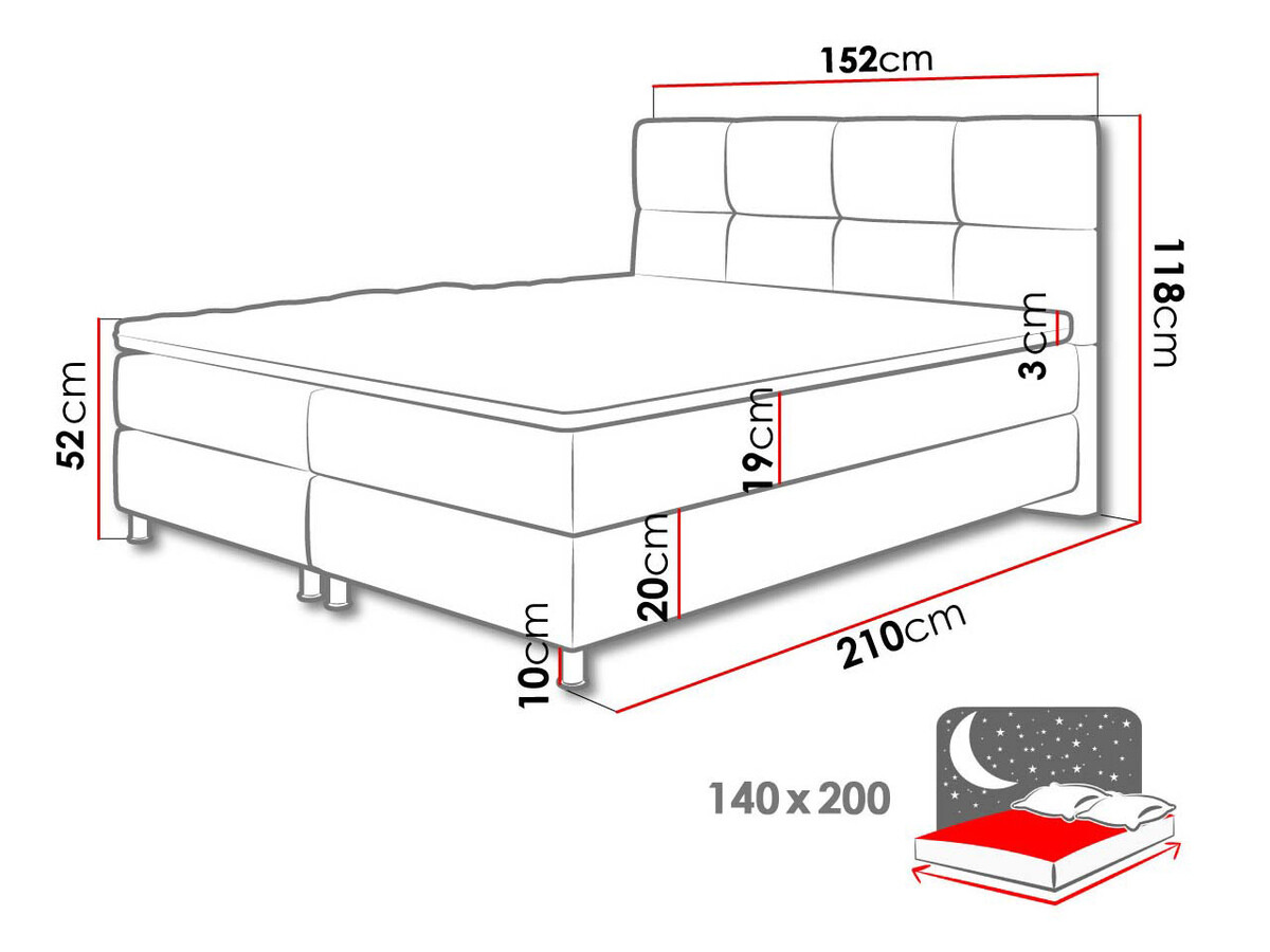 Letto continentale ComfiDream Aelion (Fresh 32)