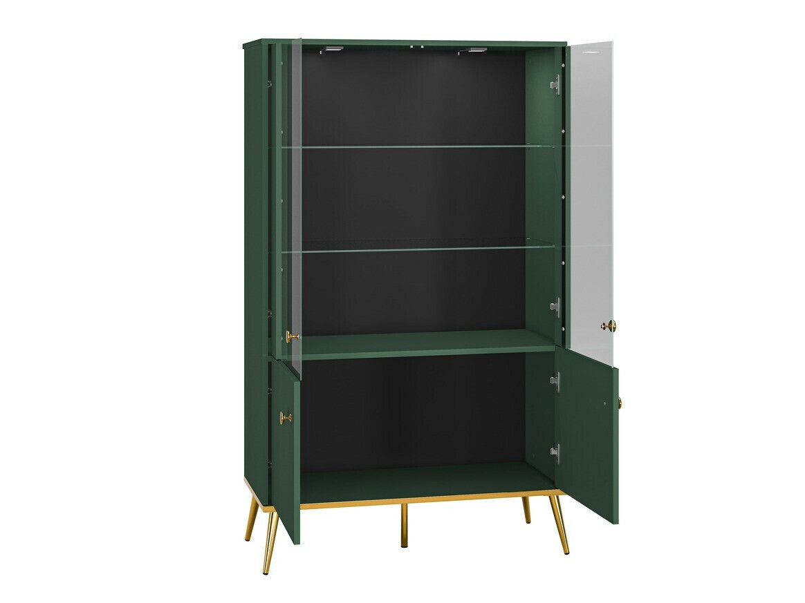 Parete attrezzata Flonovu 110 (Verde scuro + D'oro)