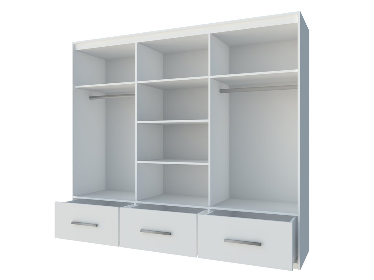 Armadio Honolulu 203 (Bianco lucido + Bianco)