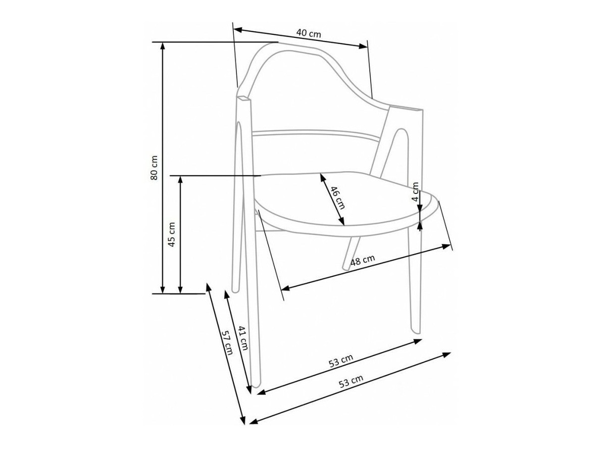 Sedia Houston 561 (Grigio + quercia)