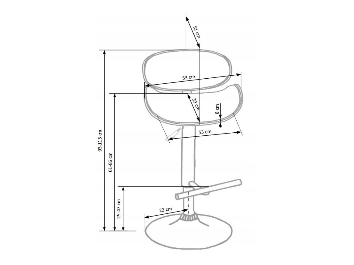 Sgabello da bar Houston 517 (Noce + Crema + Argento)