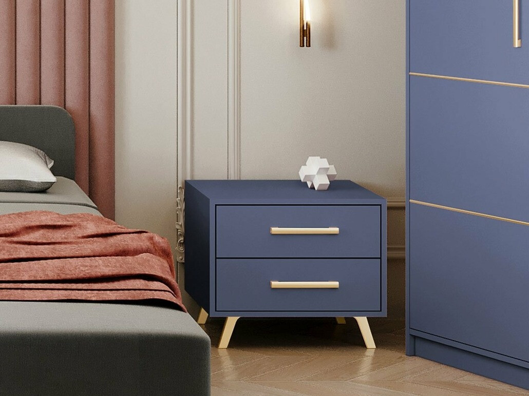 Comodino Rosa (Blu + D'oro)