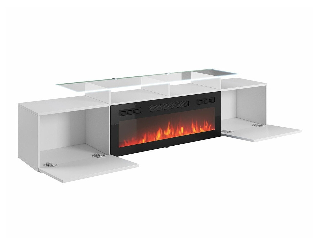 Mobile porta TV Numerus (Bianco + Bianco lucido)