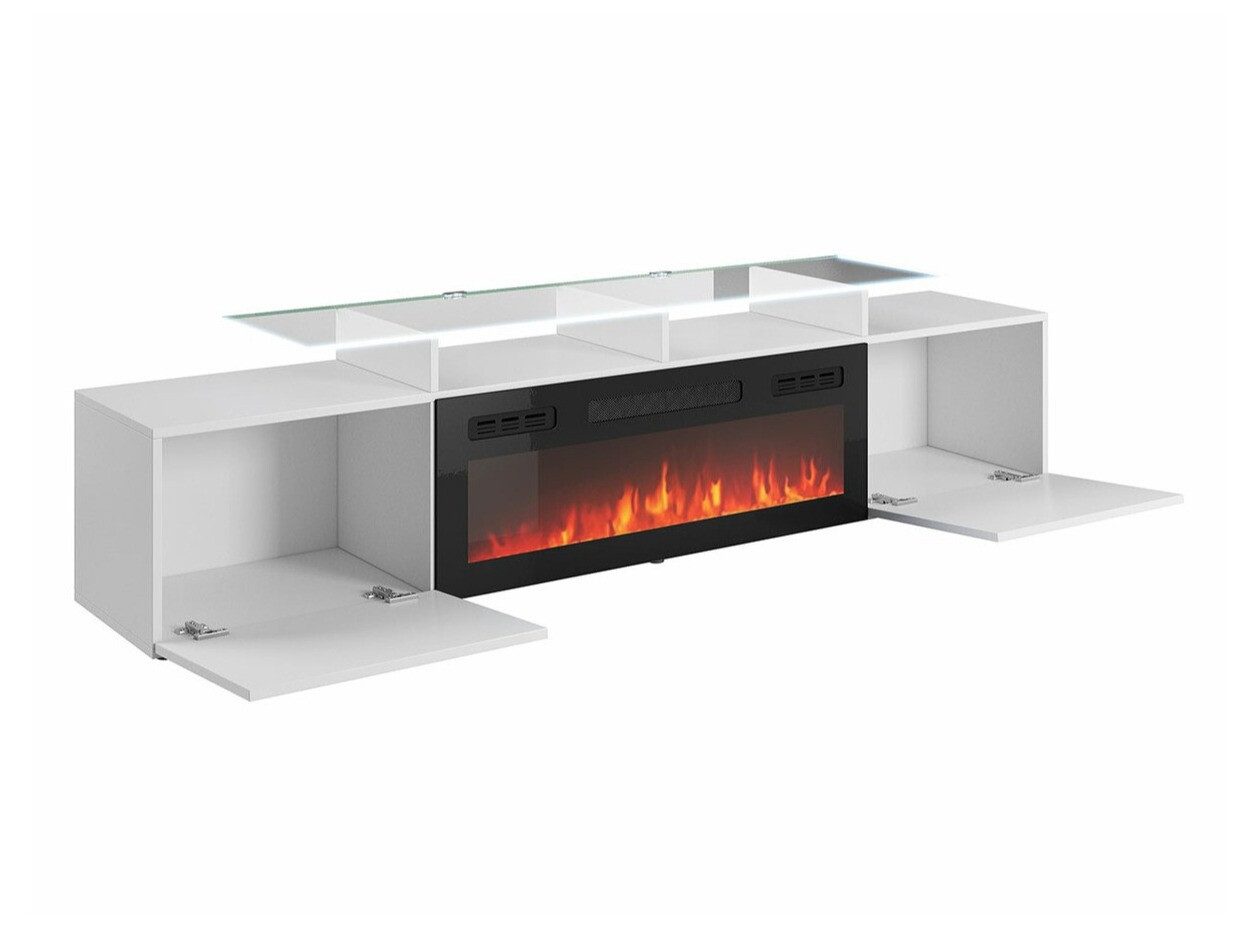 Mobile porta TV Numerus (Bianco + Bianco lucido)