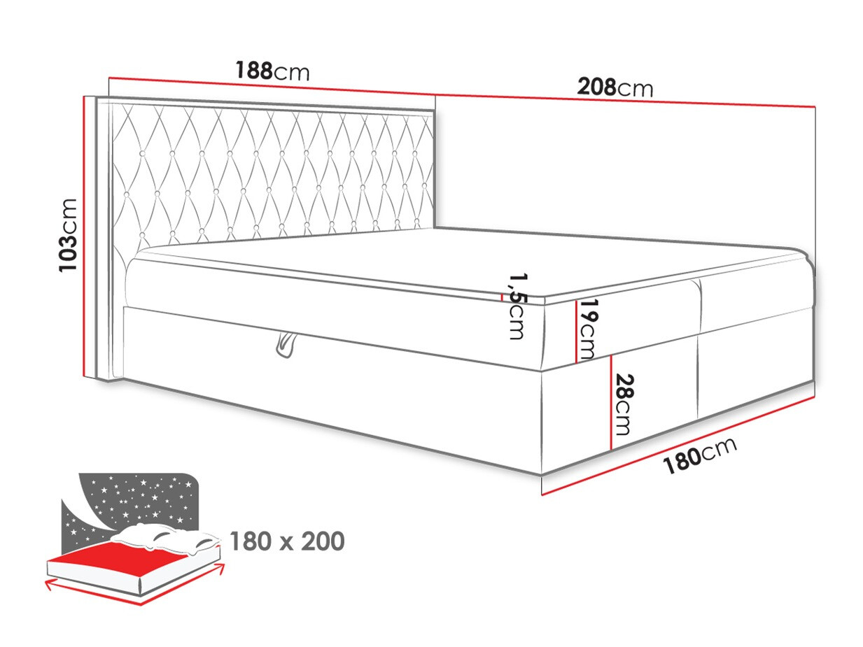 Letto continentale Navis II (Twist 23)