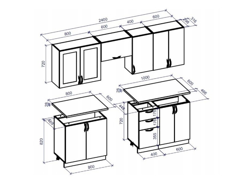 Composizione cucina Houston Lumen II