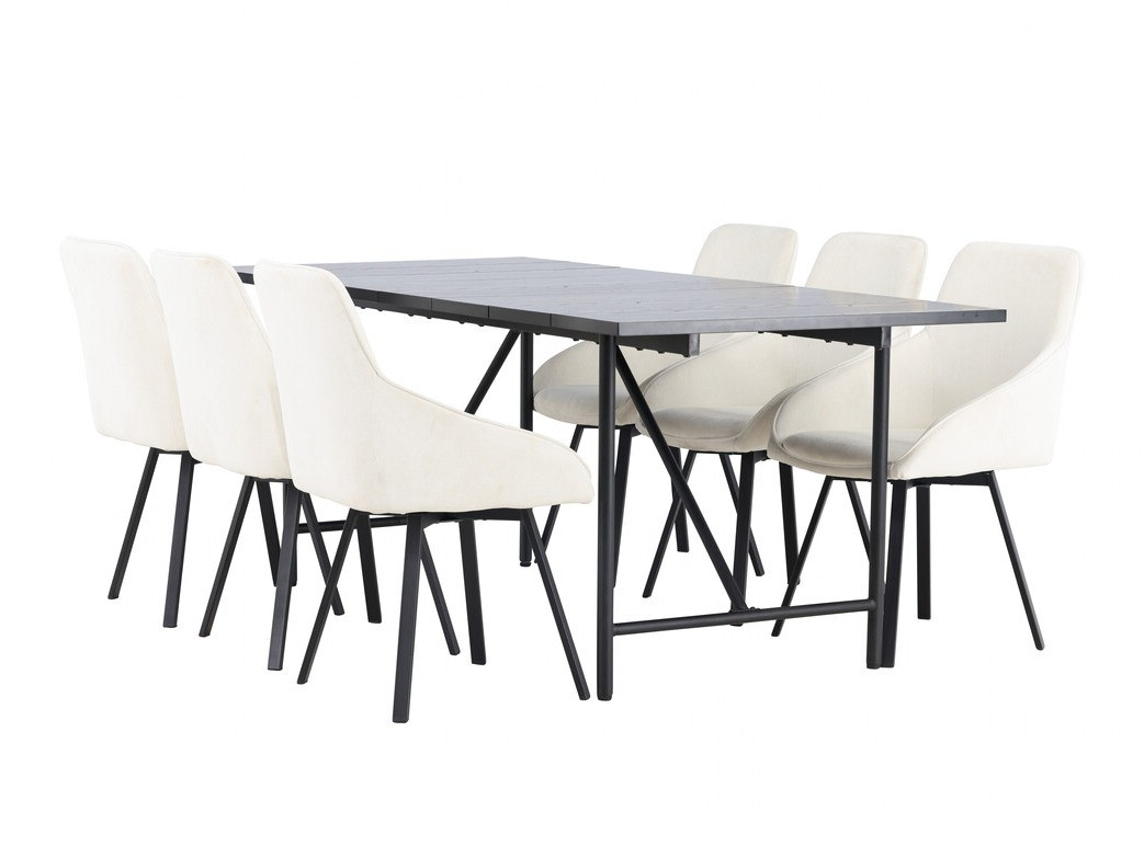Set sala da pranzo Dallas 3963 (Bianco + Nero)