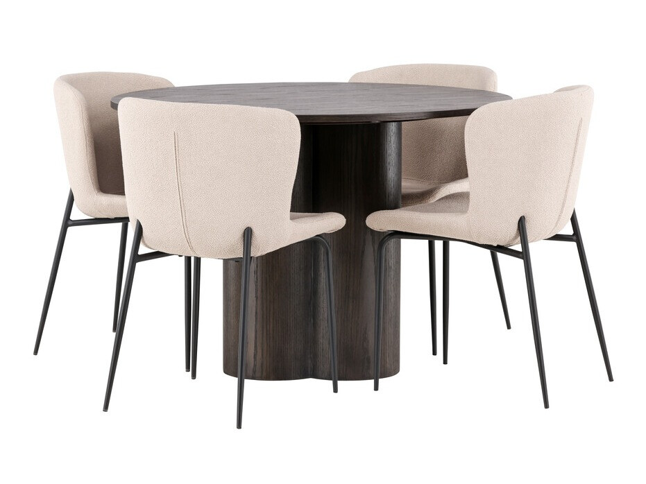 Set sala da pranzo Dallas 3989 (Beige + Nero)