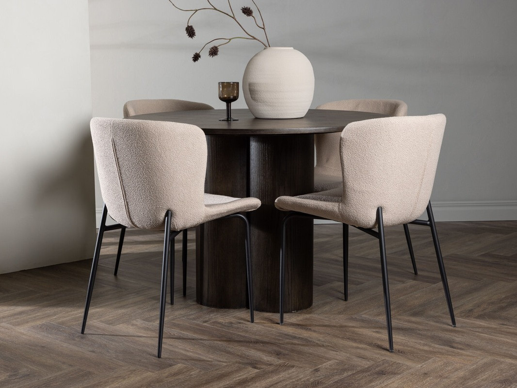 Set sala da pranzo Dallas 3989 (Beige + Nero)