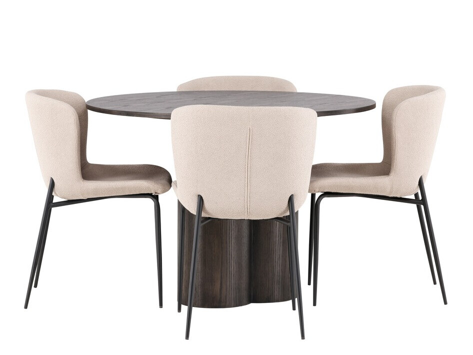 Set sala da pranzo Dallas 3989 (Beige + Nero)