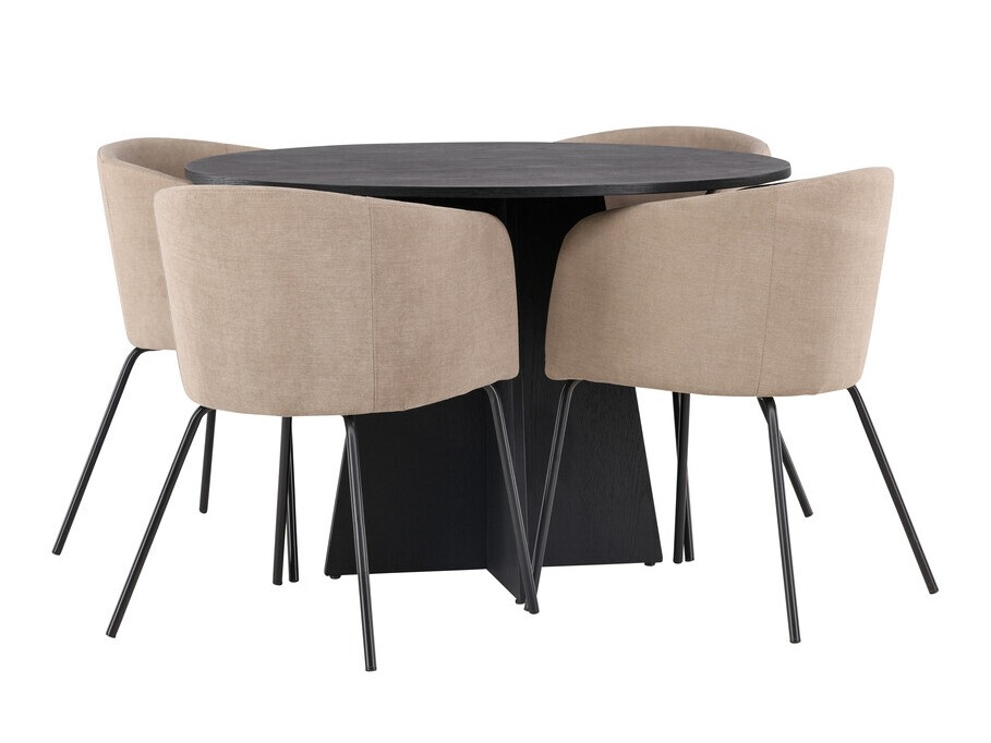 Set sala da pranzo Dallas 4006 (Beige + Nero)