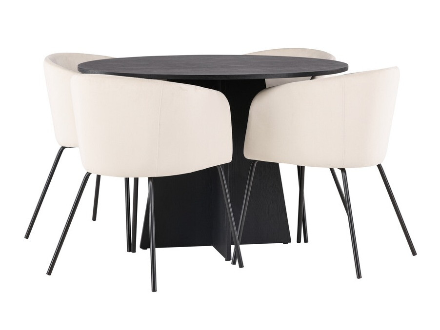 Set sala da pranzo Dallas 4006 (Crema + Nero)