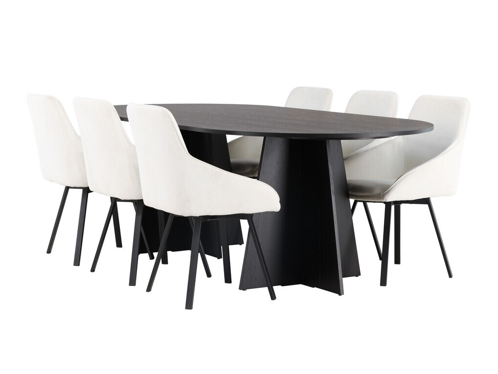 Set sala da pranzo Dallas 4021 (Beige + Nero)