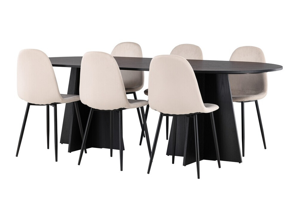 Set sala da pranzo Dallas 4032 (Beige + Nero)