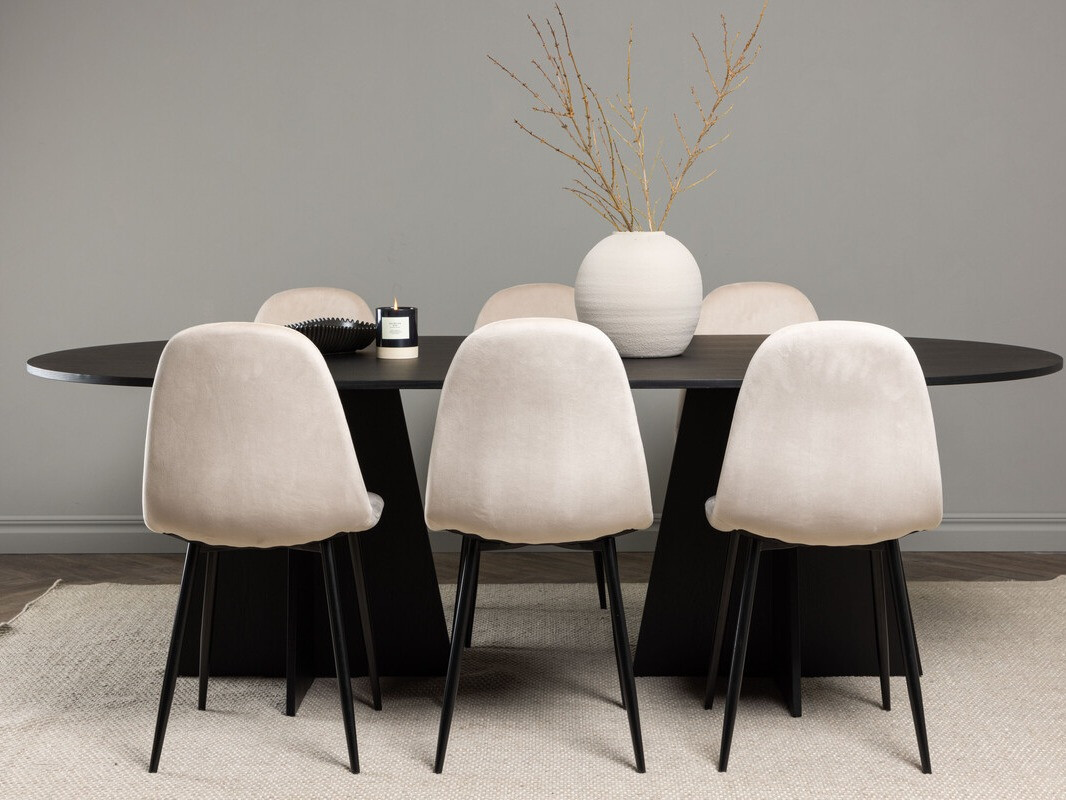 Set sala da pranzo Dallas 4032 (Beige + Nero)