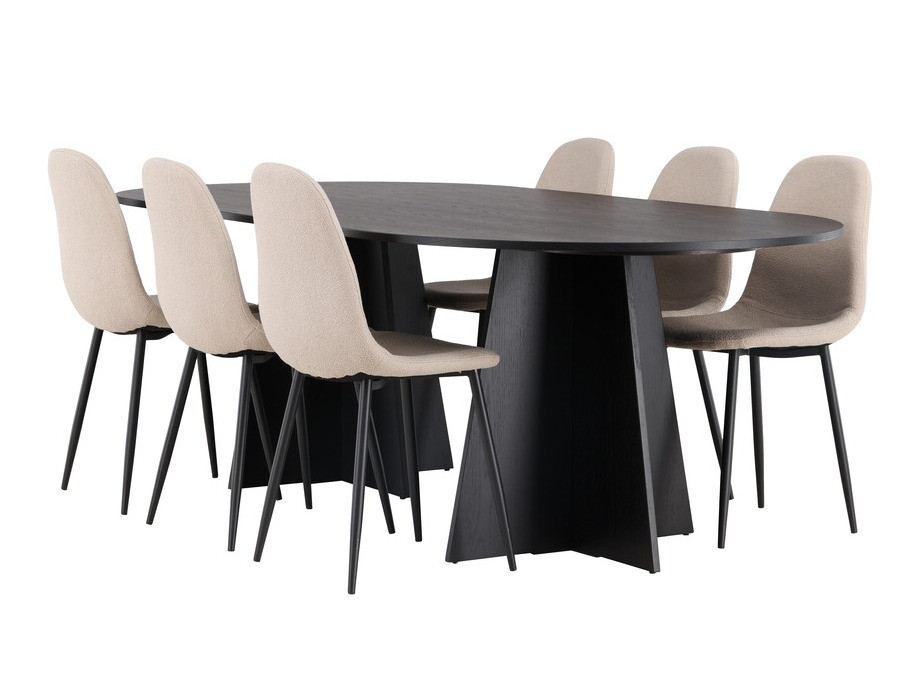 Set sala da pranzo Dallas 4033 (Beige + Nero)