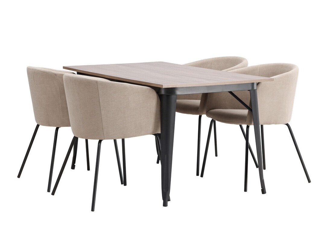 Set sala da pranzo Dallas 4044 (Beige + Nero)