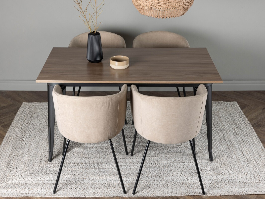 Set sala da pranzo Dallas 4044 (Beige + Nero)