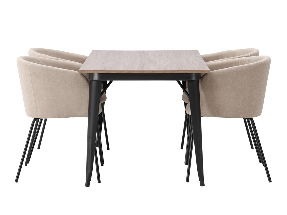 Set sala da pranzo Dallas 4044 (Beige + Nero)