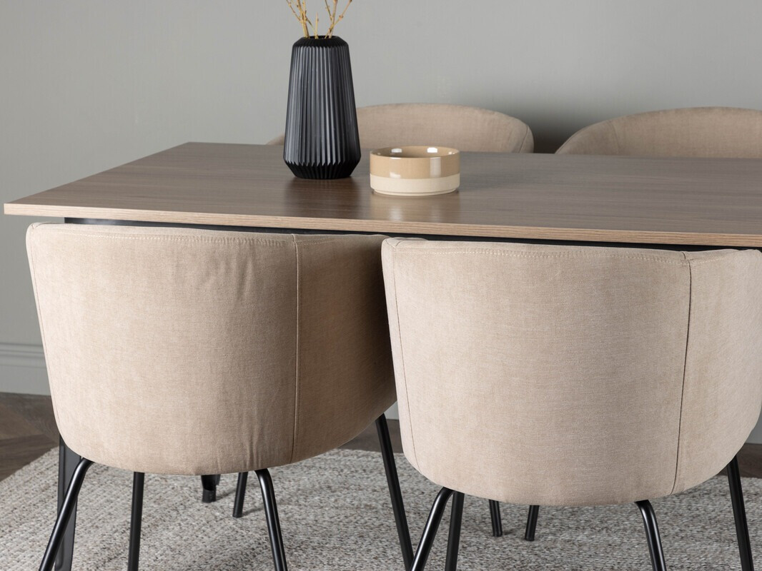 Set sala da pranzo Dallas 4044 (Beige + Nero)