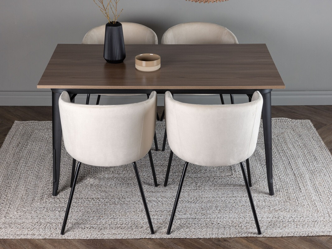 Set sala da pranzo Dallas 4044 (Crema + Nero)