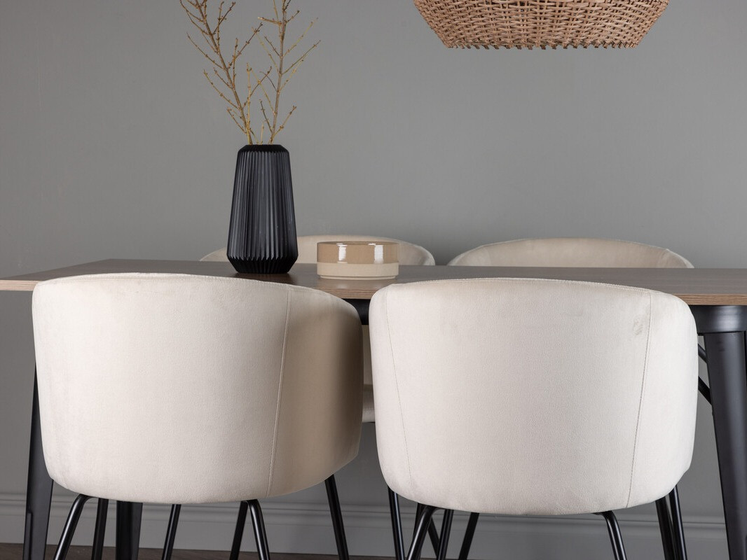 Set sala da pranzo Dallas 4044 (Crema + Nero)