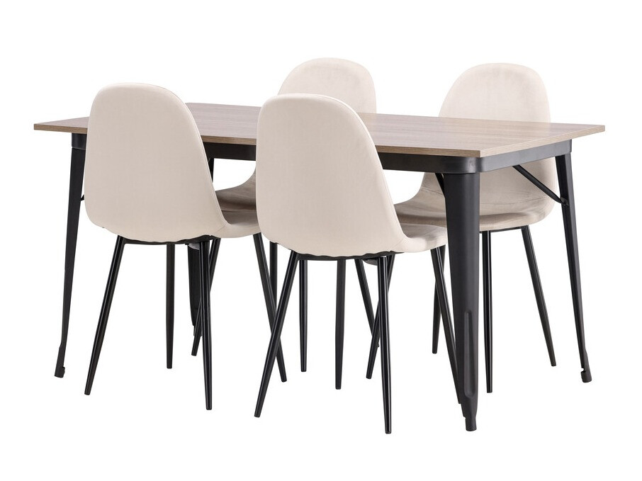 Set sala da pranzo Dallas 4046 (Beige + Nero)