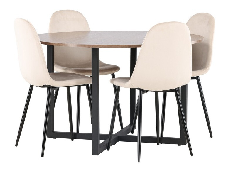 Set sala da pranzo Dallas 4054 (Beige + Nero)