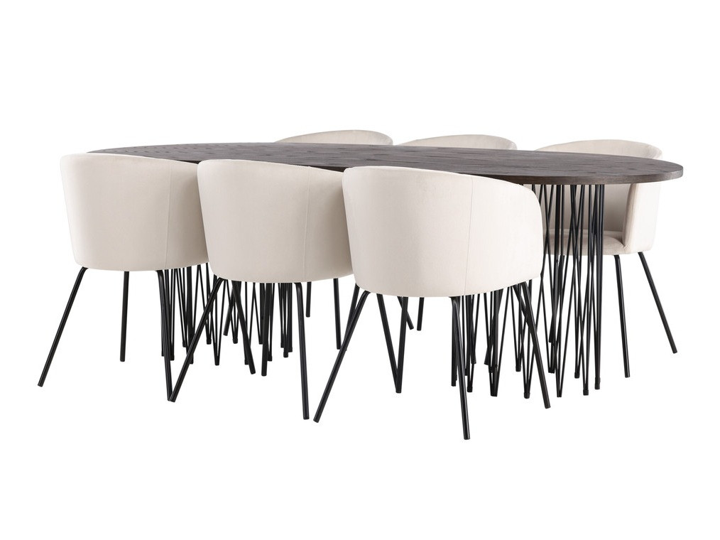 Set sala da pranzo Dallas 4063 (Crema + Nero)