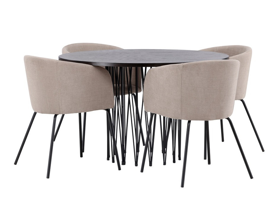 Set sala da pranzo Dallas 4068 (Beige + Nero)