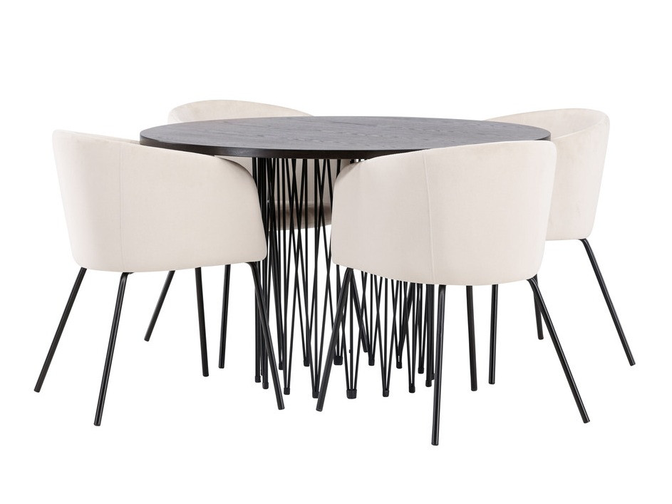 Set sala da pranzo Dallas 4068 (Crema + Nero)