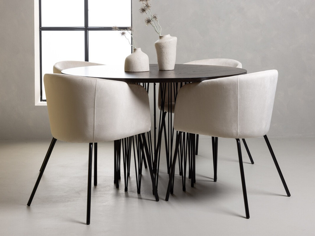 Set sala da pranzo Dallas 4068 (Crema + Nero)