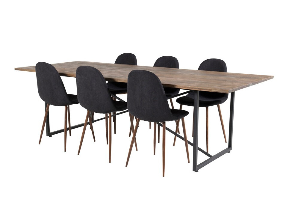 Set sala da pranzo Dallas 4076 (Nero + Noce)