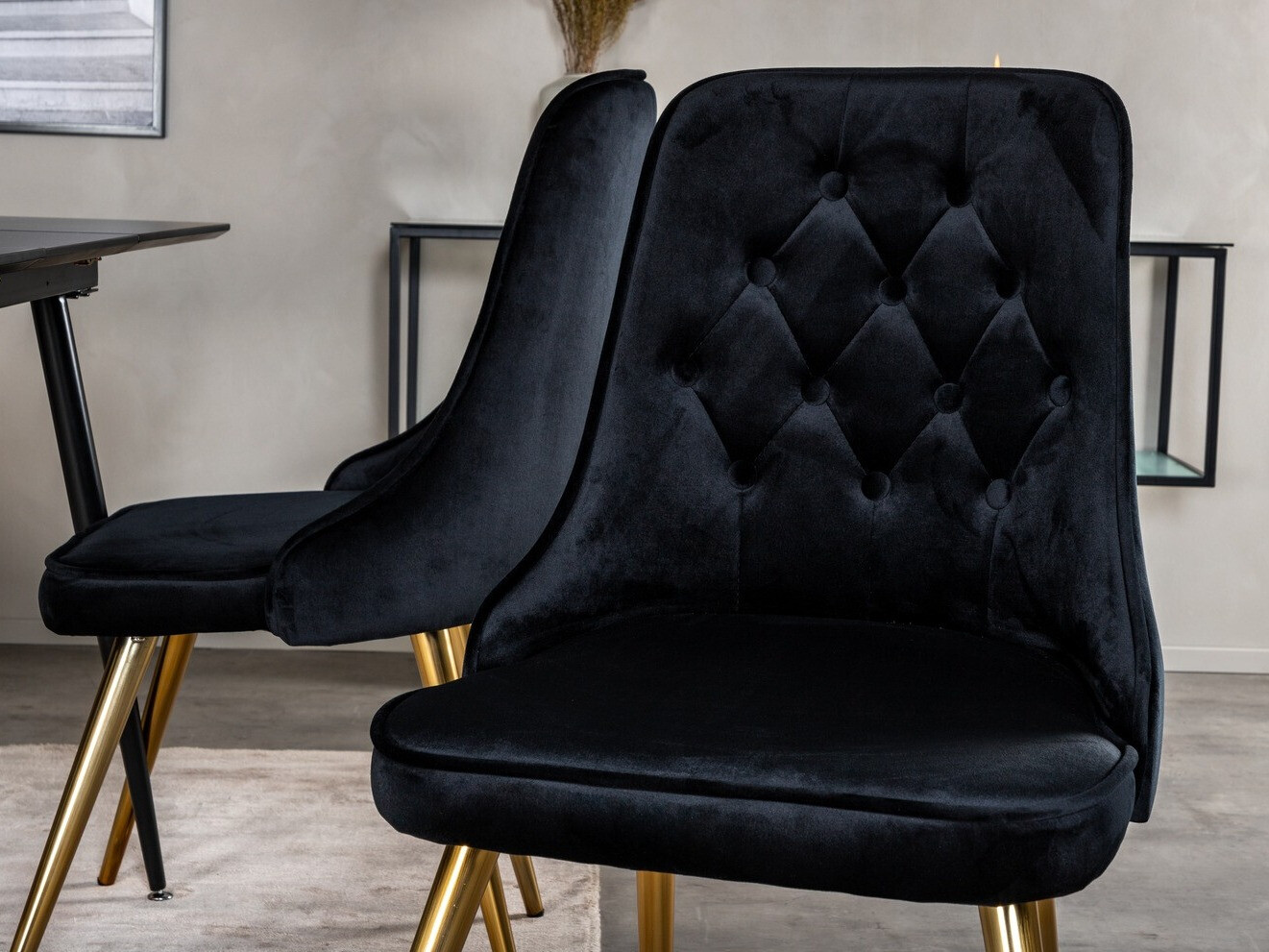 Set sala da pranzo Dallas 1522 (Nero + D'oro)