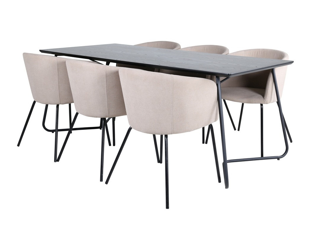 Set sala da pranzo Dallas 2569 (Beige + Nero)