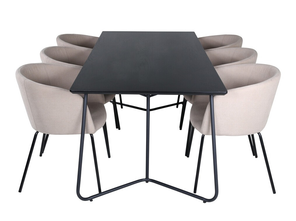 Set sala da pranzo Dallas 2569 (Beige + Nero)