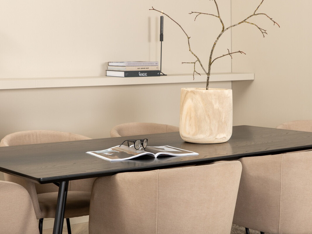 Set sala da pranzo Dallas 2569 (Beige + Nero)