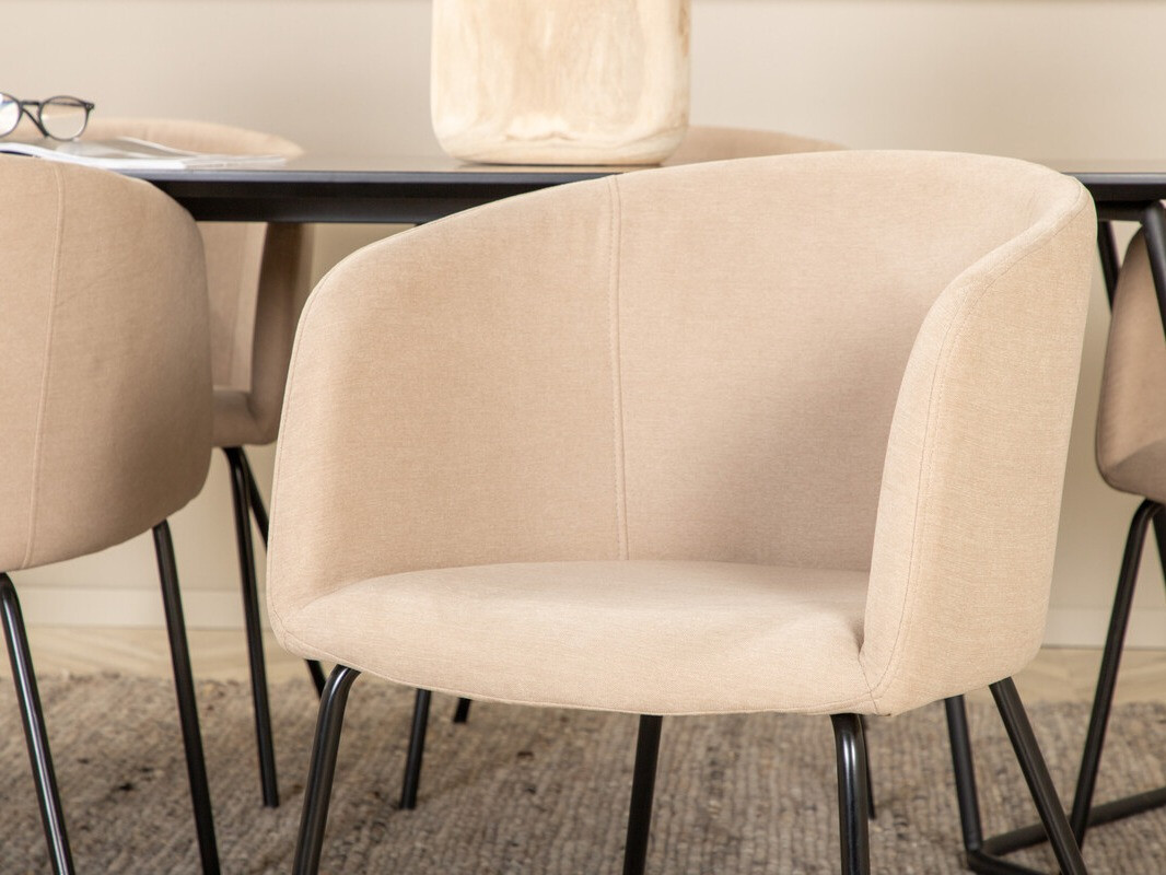 Set sala da pranzo Dallas 2569 (Beige + Nero)