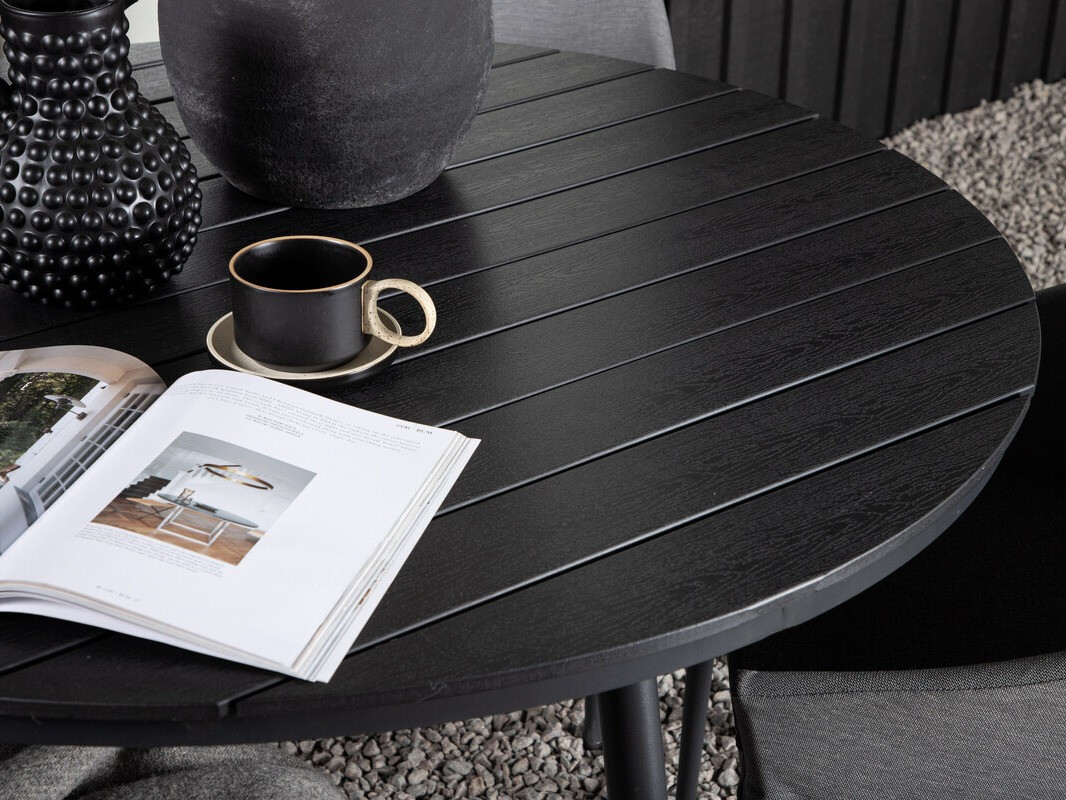 Tavolo e sedie set Dallas 4089 (Nero + Grigio)