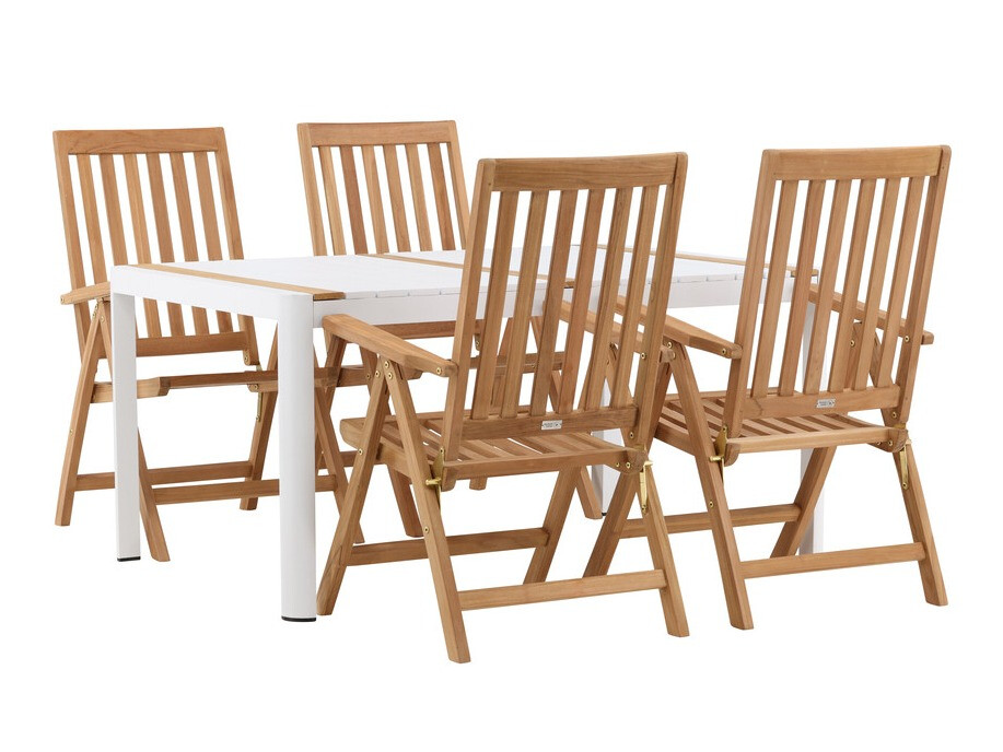 Tavolo e sedie set Dallas 4090 (Bianco + Marrone)
