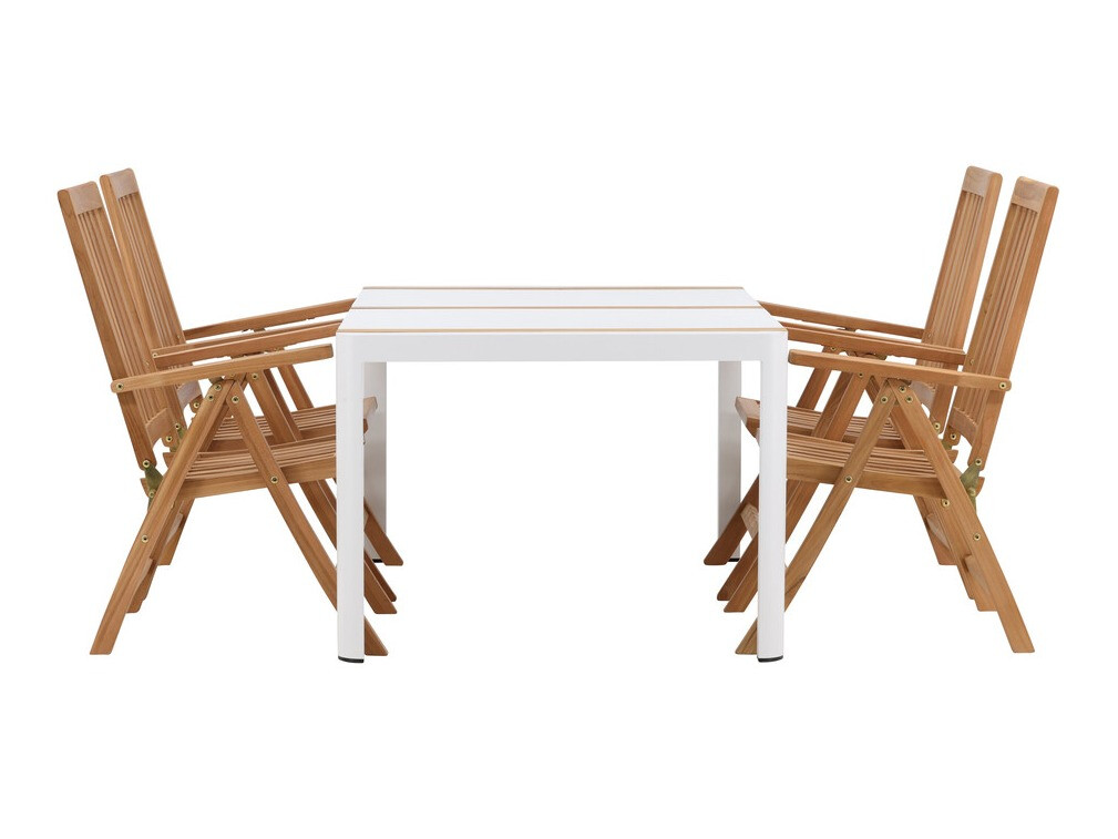 Tavolo e sedie set Dallas 4090 (Bianco + Marrone)