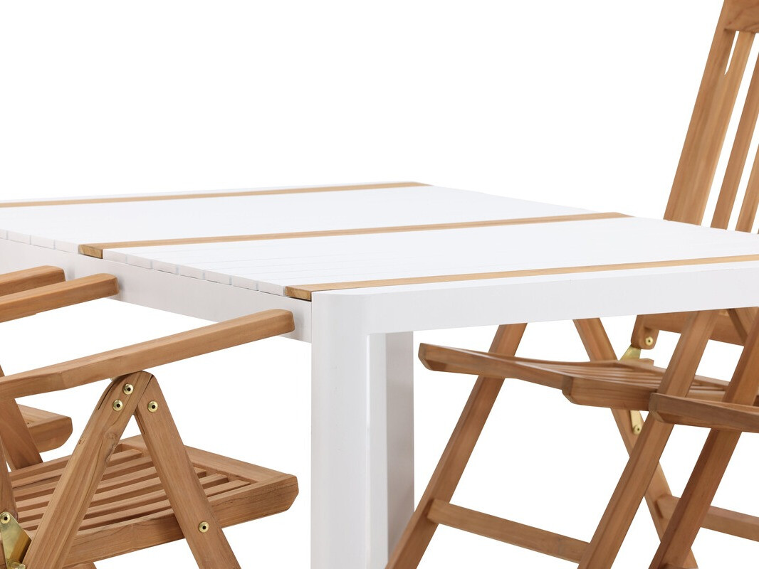 Tavolo e sedie set Dallas 4090 (Bianco + Marrone)