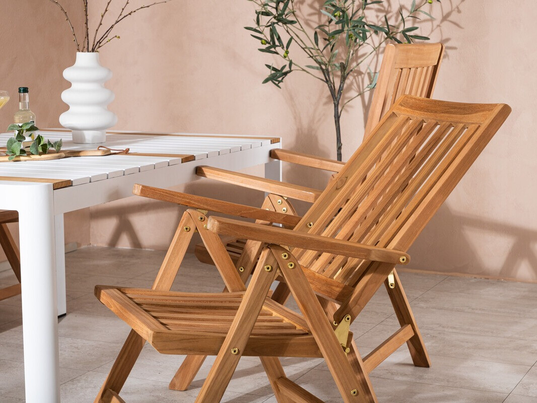 Tavolo e sedie set Dallas 4090 (Bianco + Marrone)