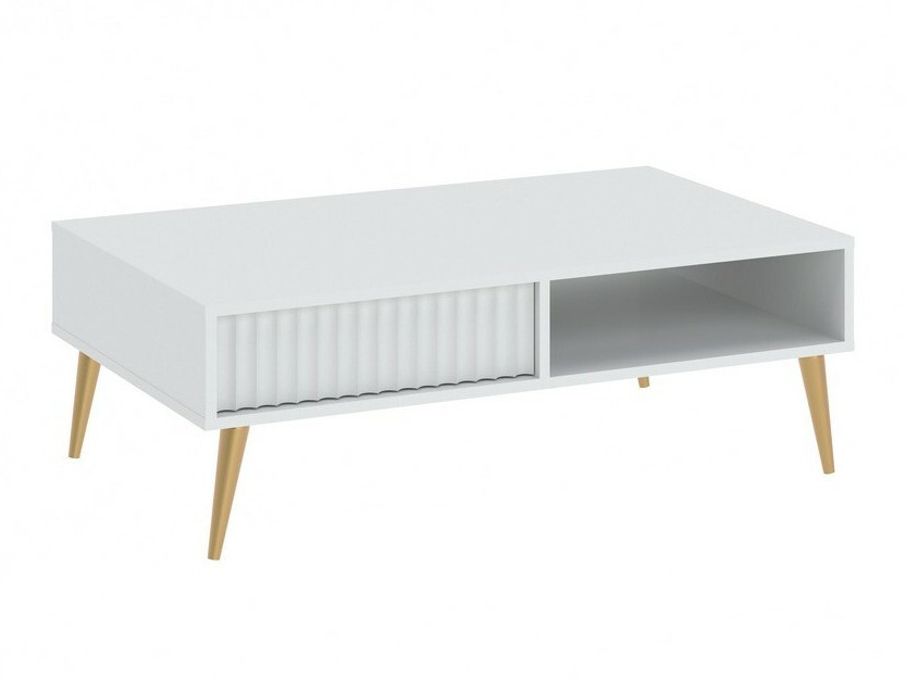 Tavolino da caffè Cirferi 103 (Bianco + D'oro)