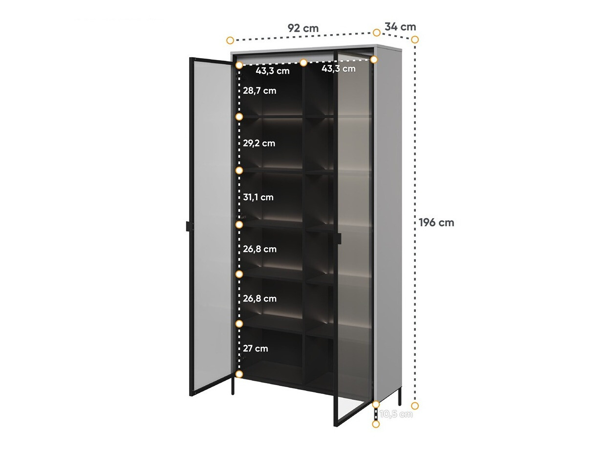 Scaffale Fernolu 106 (Grigio + Nero)