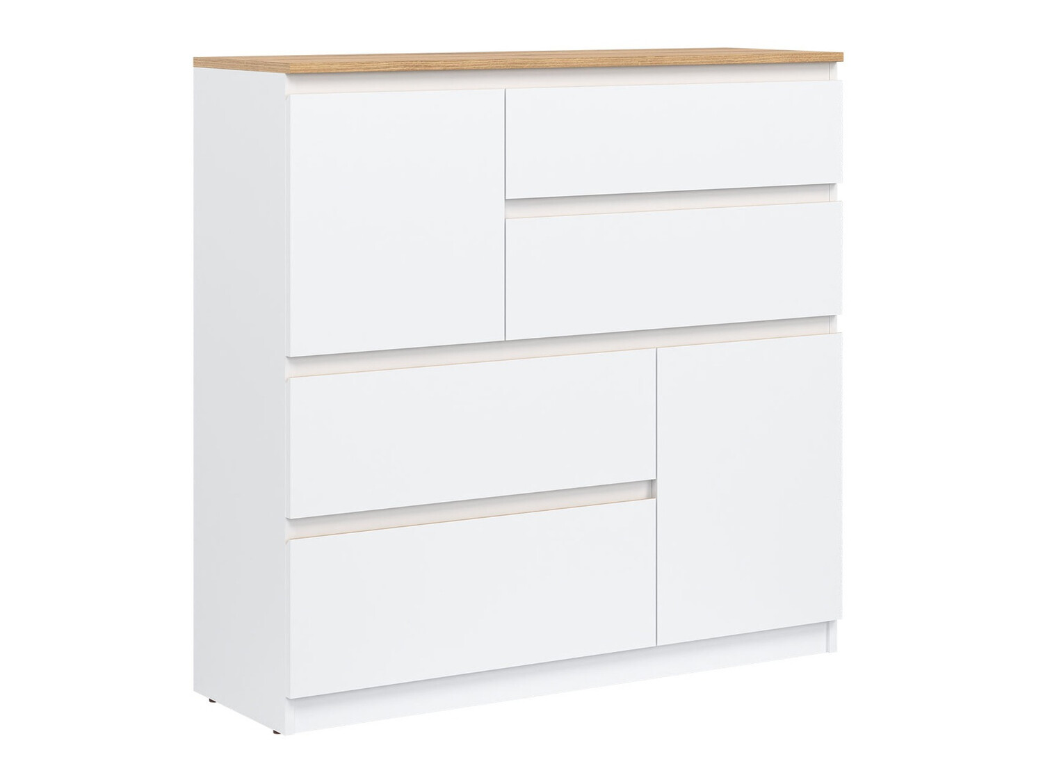 Cassettiera Catelbi 105 (Bianco + Quercia)