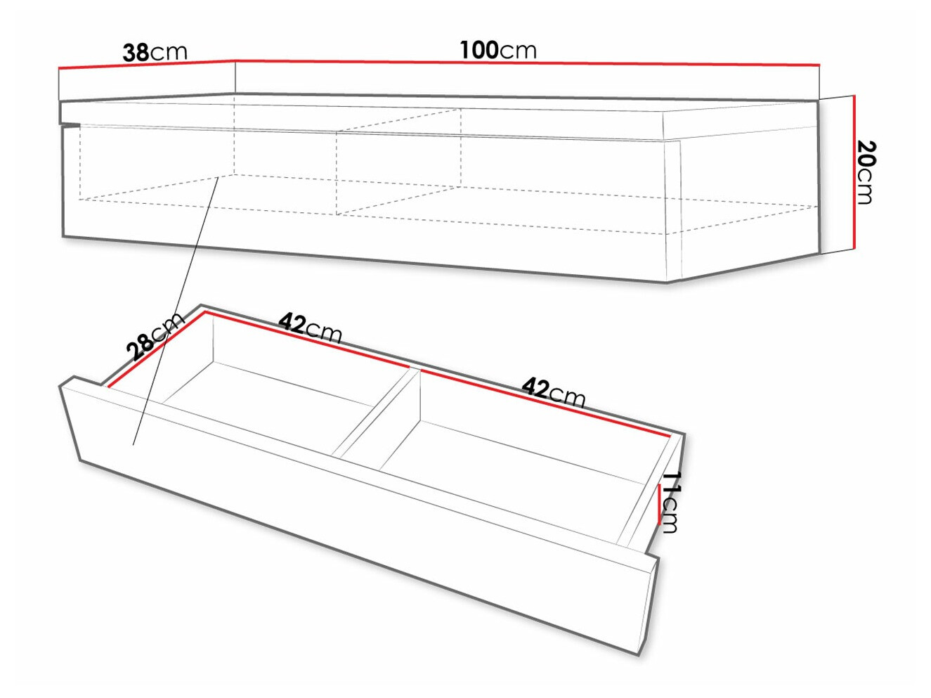 Specchiera Delpher (Bianco + Bianco lucido)